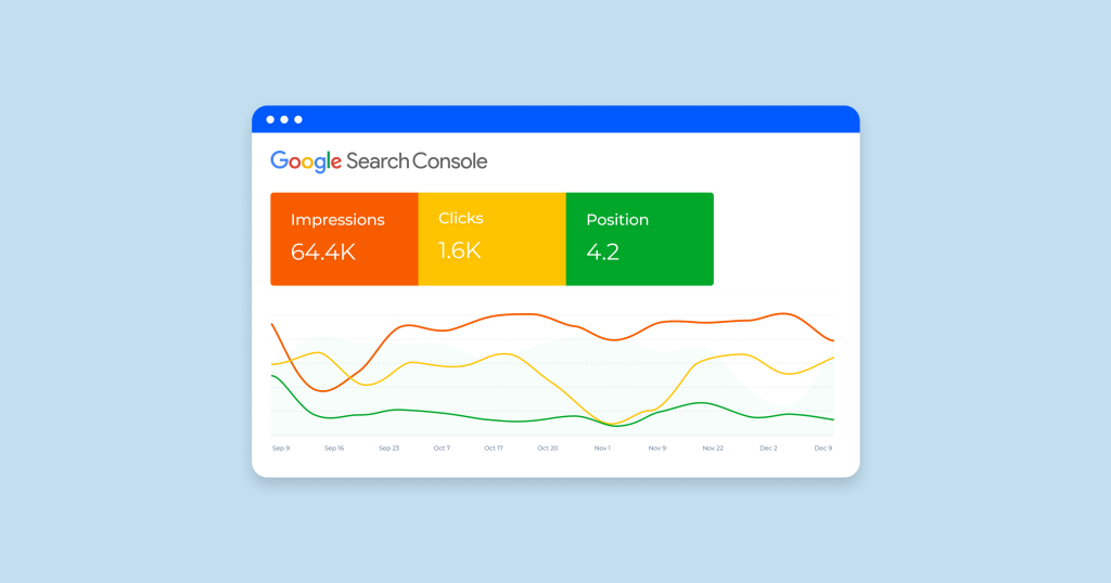 Google search console dashboard