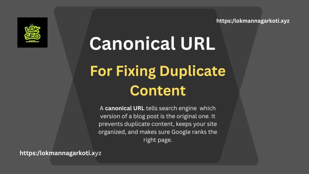 Canonical URL For Fixing Duplicate Content